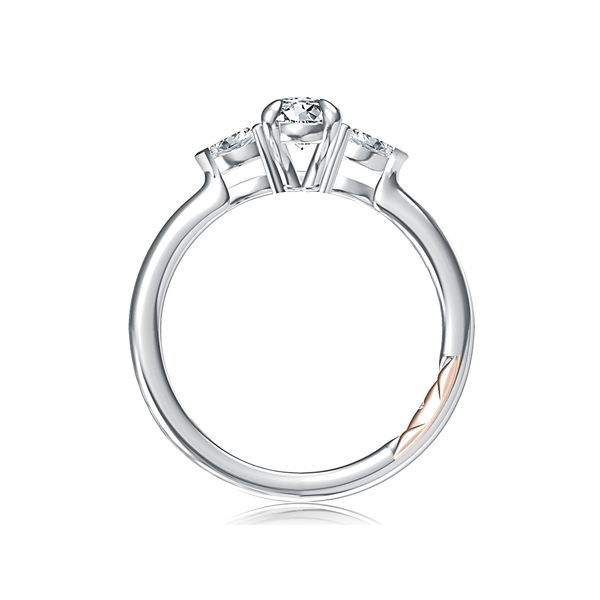 Three Stone Round Center Diamond Engagment Ring Image 2 Hannoush Jewelers, Inc. Albany, NY