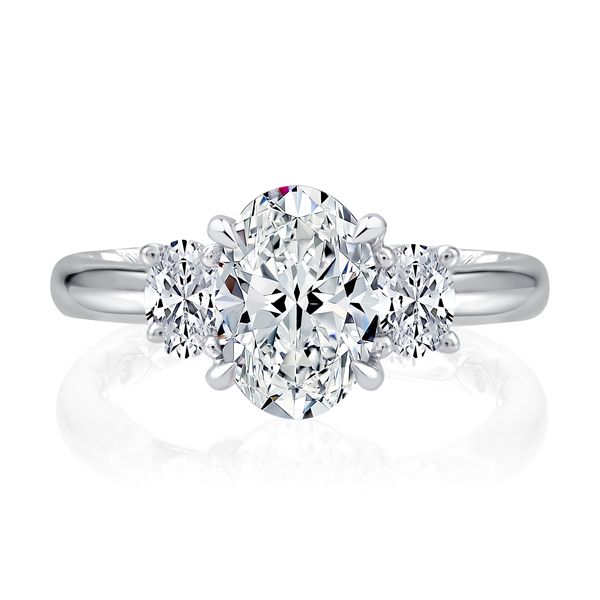 Classic Trellis Three Stone Round Diamond Engagement Ring Image 2 Mark Allen Jewelers Santa Rosa, CA