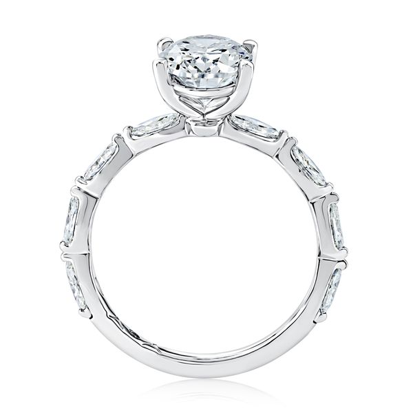 Four Prong Oval Center Diamond Engagement Ring Image 3 Baxter's Fine Jewelry Warwick, RI