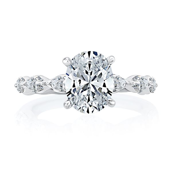 Four Prong Oval Center Diamond Engagement Ring Image 2 Von's Jewelry, Inc. Lima, OH