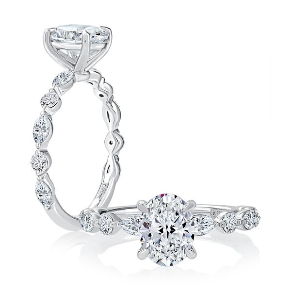 Floating Alternating Round and Marquise Diamond Engagement Ring Baxter's Fine Jewelry Warwick, RI