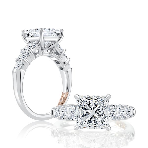 Five Stone Diamond Engagement Ring with Baguette and Pear Shaped Stones Hannoush Jewelers, Inc. Albany, NY