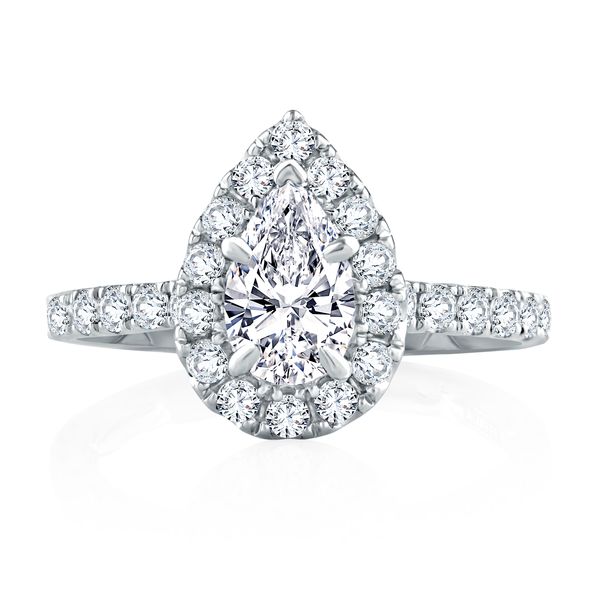 Pear Shaped Halo Diamond Engagement Ring Image 2 Molinelli's Jewelers Pocatello, ID