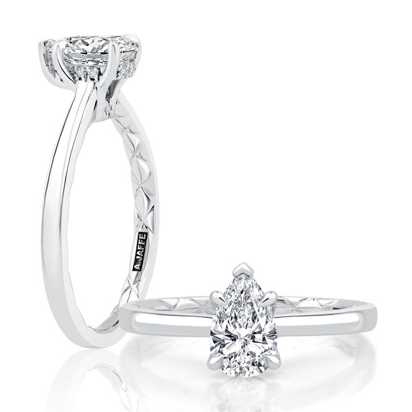 Five Prongs Solitaire Pear Cut Diamond Engagement Ring Baxter's Fine Jewelry Warwick, RI