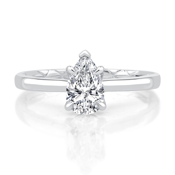 Five Prongs Solitaire Pear Cut Diamond Engagement Ring Image 2 Hannoush Jewelers, Inc. Albany, NY