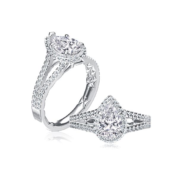Pear Shaped Double Halo Diamond Engagement Ring Hannoush Jewelers, Inc. Albany, NY