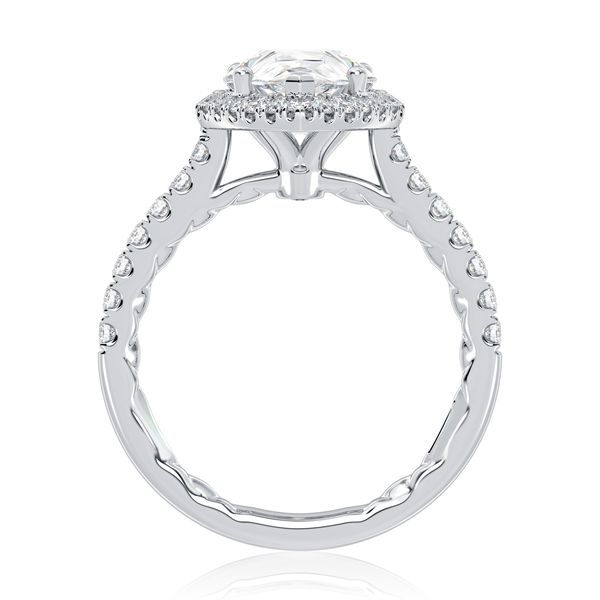 Pear Shaped Halo Diamond Engagement Ring Image 3 Sather's Leading Jewelers Fort Collins, CO