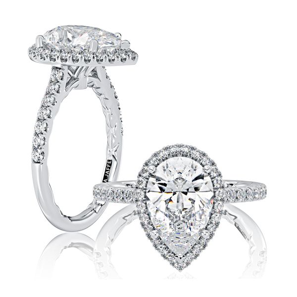 Pear Shaped Halo Diamond Engagement Ring Harris Jeweler Troy, OH