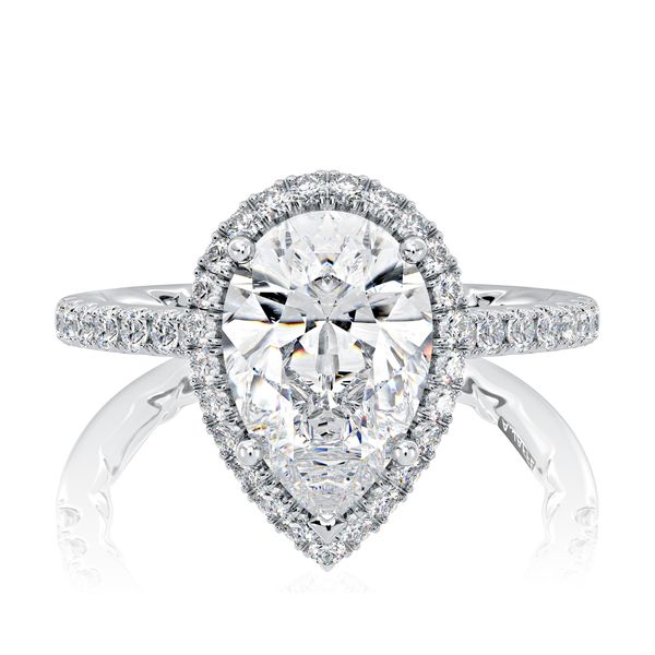 Pear Shaped Halo Diamond Engagement Ring Image 2 Harris Jeweler Troy, OH