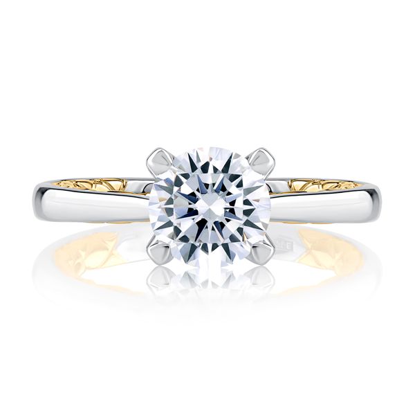 Elegant Two Tone Round Cut Diamond Engagement Ring Image 2 Natale Jewelers Sewell, NJ