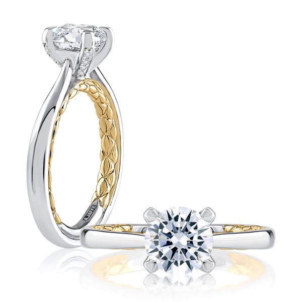 Elegant Two Tone Round Cut Diamond Engagement Ring Natale Jewelers Sewell, NJ