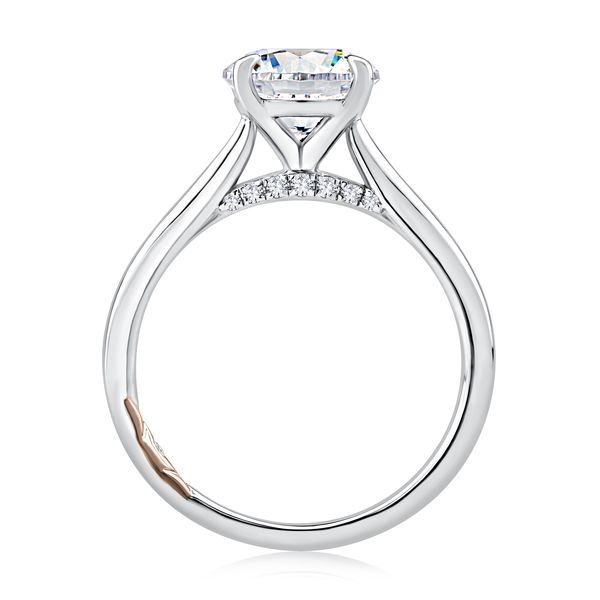 Solitaire Round Center Diamond Engagement Ring with Peek-A-Boo Diamonds Image 3 Von's Jewelry, Inc. Lima, OH