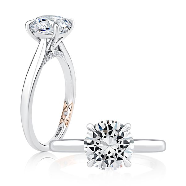 Solitaire Round Center Diamond Engagement Ring with Peek-A-Boo Diamonds Baxter's Fine Jewelry Warwick, RI