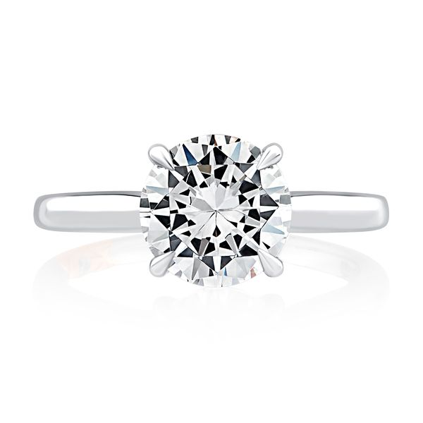 Solitaire Round Center Diamond Engagement Ring with Peek-A-Boo Diamonds Image 2 Hannoush Jewelers, Inc. Albany, NY