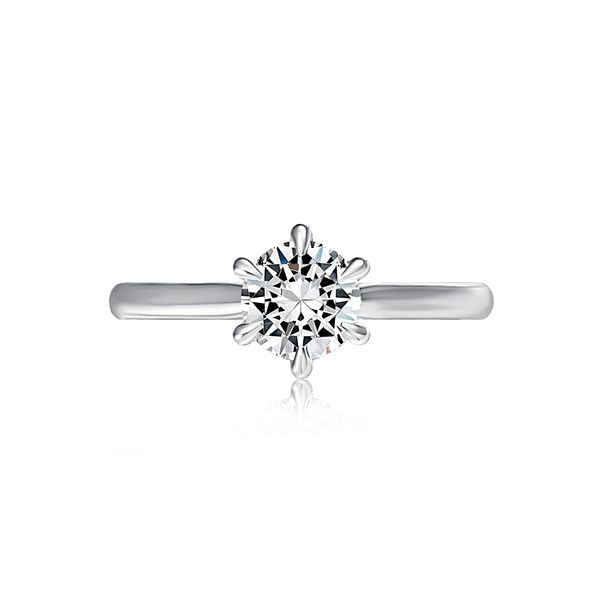 Six Prong Round Center Solitaire Diamond Engagement Ring Image 2 Natale Jewelers Sewell, NJ