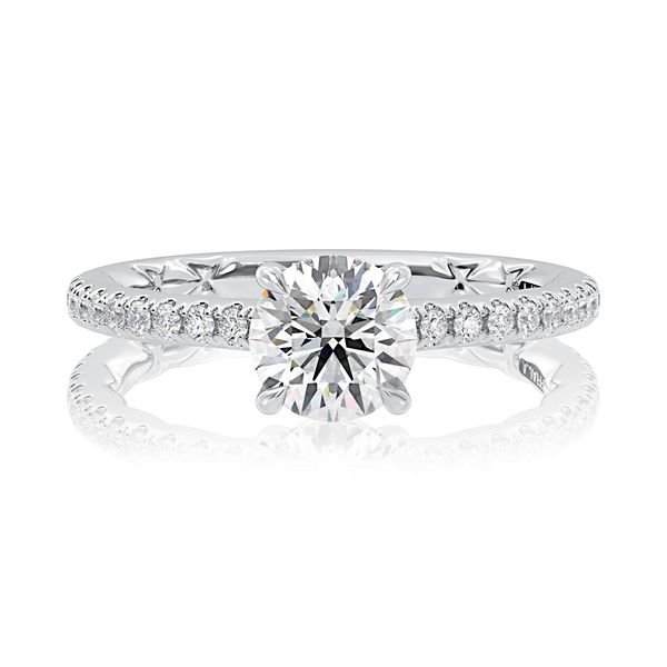 Solitaire Bezel Round Cut Diamond Engagement Ring Image 2 Baxter's Fine Jewelry Warwick, RI