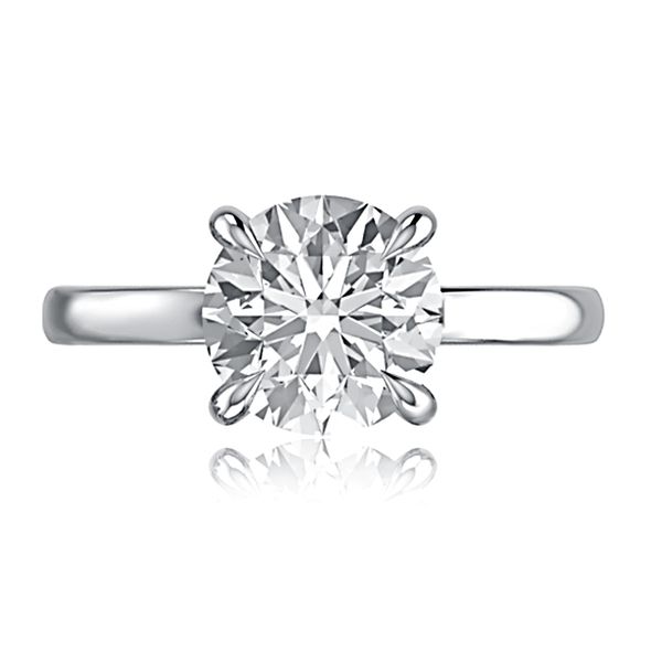 Four Claw Prongs Solitaire Classic Round Diamond Engagement Ring Image 2 Baxter's Fine Jewelry Warwick, RI
