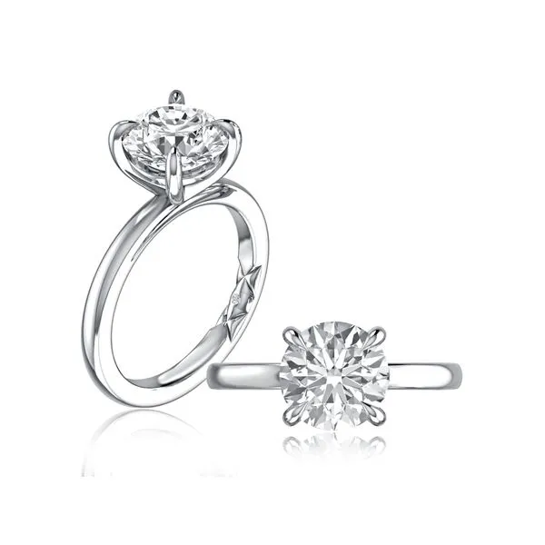 Four Claw Prongs Solitaire Classic Round Diamond Engagement Ring