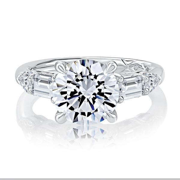 Five Stone Diamond Engagement Ring with Baguette and Pear Shaped Stones Image 2 Rasmussen Diamonds Mount Pleasant, WI