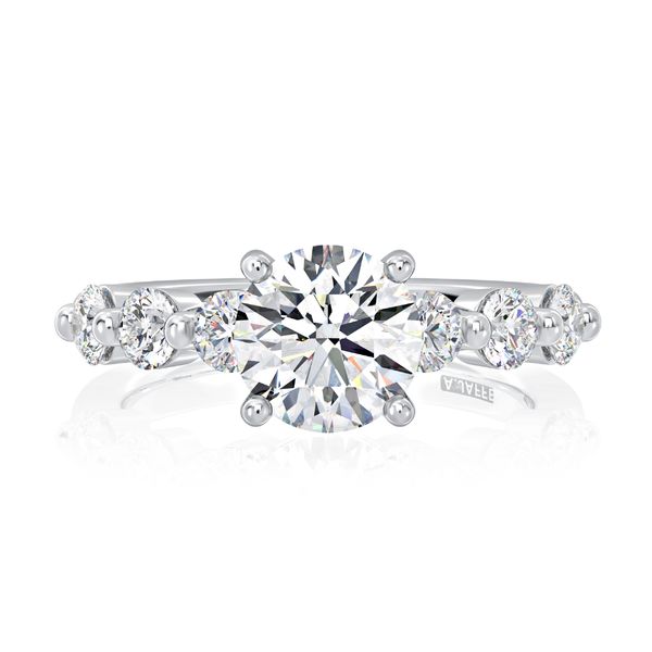 Seven Stone Round Diamond Engagement Ring Image 2 Baxter's Fine Jewelry Warwick, RI