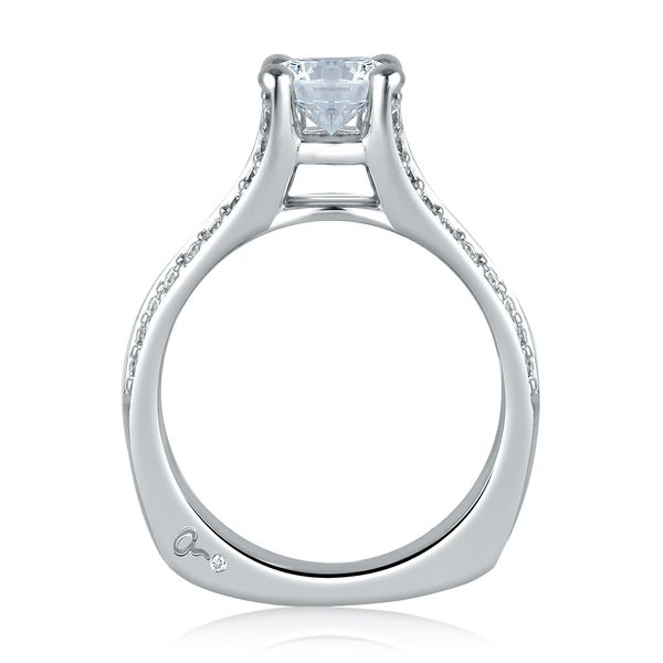 Split Shank Diamond Engagement Ring with a Round Center Stone Image 3 Sather's Leading Jewelers Fort Collins, CO
