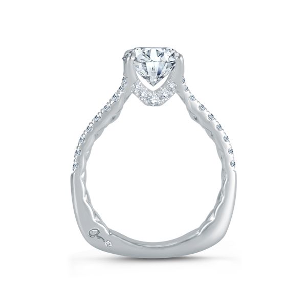 Micro Pavé Round Center Signature A.JAFFE Quilts engagement ring Image 3 Hannoush Jewelers, Inc. Albany, NY