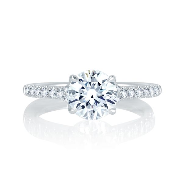 Micro Pavé Round Center Signature A.JAFFE Quilts engagement ring Image 2 Sather's Leading Jewelers Fort Collins, CO