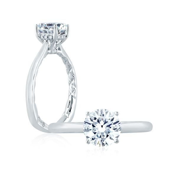 Round Cut Solitaire Engagement Ring with Hidden Halo Castle Couture Fine Jewelry Manalapan, NJ