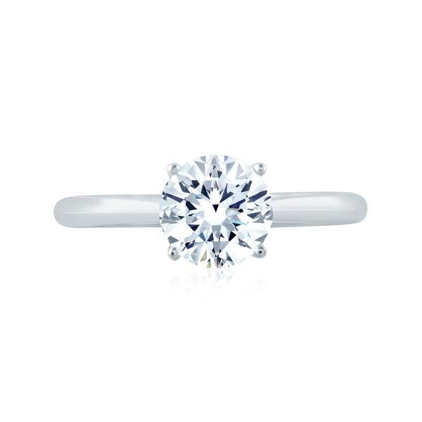 Round Cut Solitaire Engagement Ring with Hidden Halo Image 2 Hannoush Jewelers, Inc. Albany, NY
