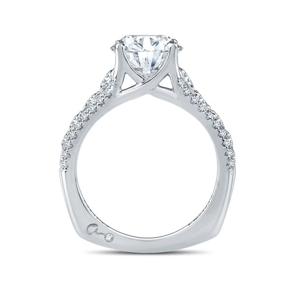 Modern Three Row Diamond Pavé Engagement Ring Image 3 Mark Allen Jewelers Santa Rosa, CA