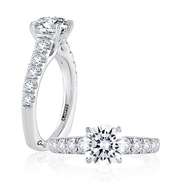 Modern Diamond Pavé Round Cut Diamond Engagement Ring Sather's Leading Jewelers Fort Collins, CO