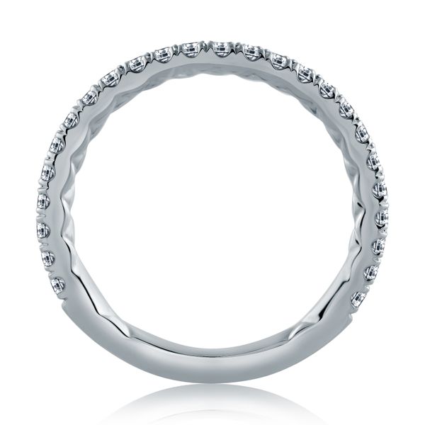 Curved Three Quarters Diamond Wedding Band Image 3 Hannoush Jewelers, Inc. Albany, NY