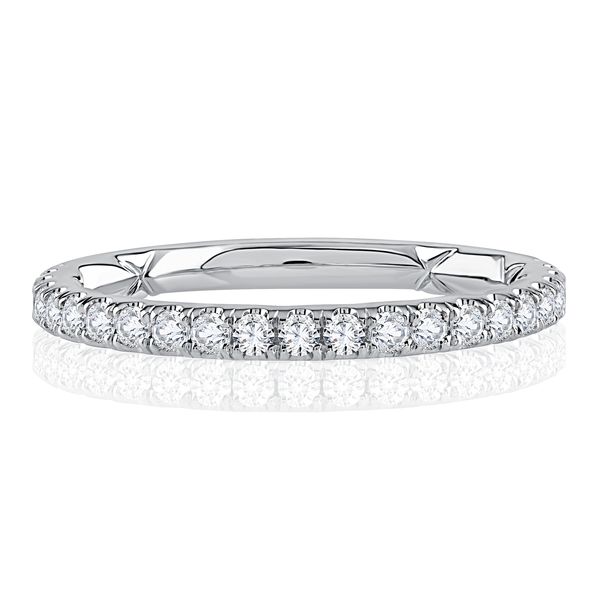 Delicate French Pave Contour Band Image 2 Natale Jewelers Sewell, NJ
