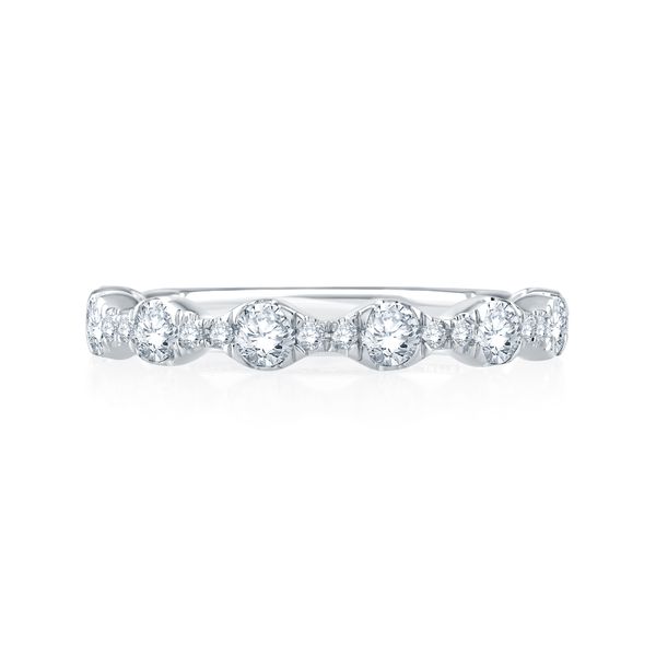 Floating Bubble Diamond Wedding Band with Quilted Interior Image 2 Natale Jewelers Sewell, NJ