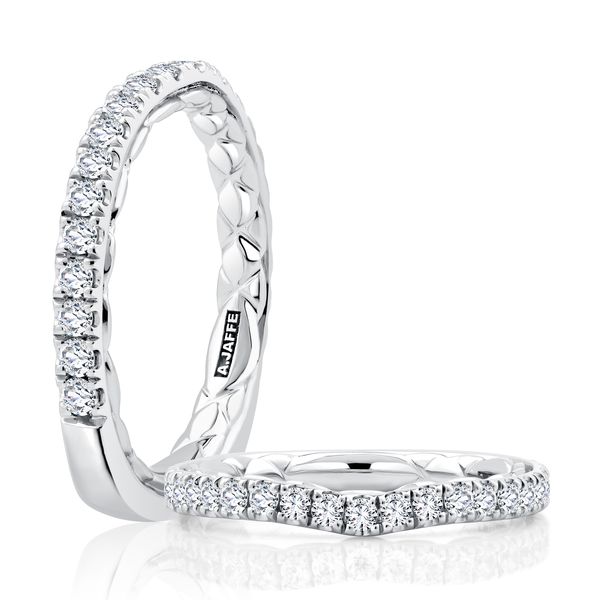 Modern Diamond Wedding Band with  A.JAFFE Signature Shank™  Hannoush Jewelers, Inc. Albany, NY