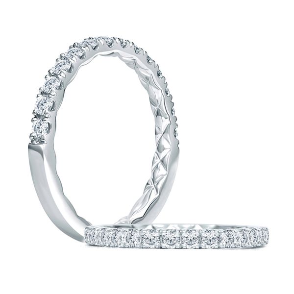 Halfway French Pave Quilted Anniversary Band Hannoush Jewelers, Inc. Albany, NY