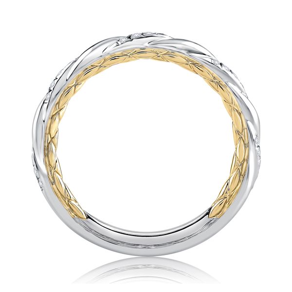 Two Tone Twisted Diamond Stackable Anniversary Ring Image 3 Hannoush Jewelers, Inc. Albany, NY