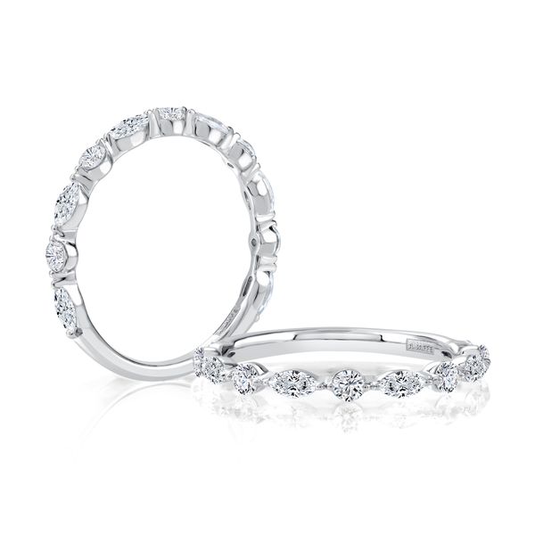 Alternating Round and Marquise Diamond Stackable Ring Castle Couture Fine Jewelry Manalapan, NJ