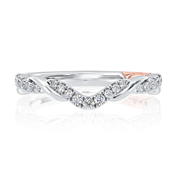 Curved Alternating Row Diamond Wedding Band Image 2 Hannoush Jewelers, Inc. Albany, NY