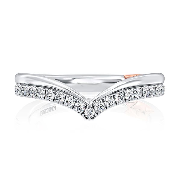 Intricate Double Row Curved Diamond Wedding Band Image 2 Natale Jewelers Sewell, NJ