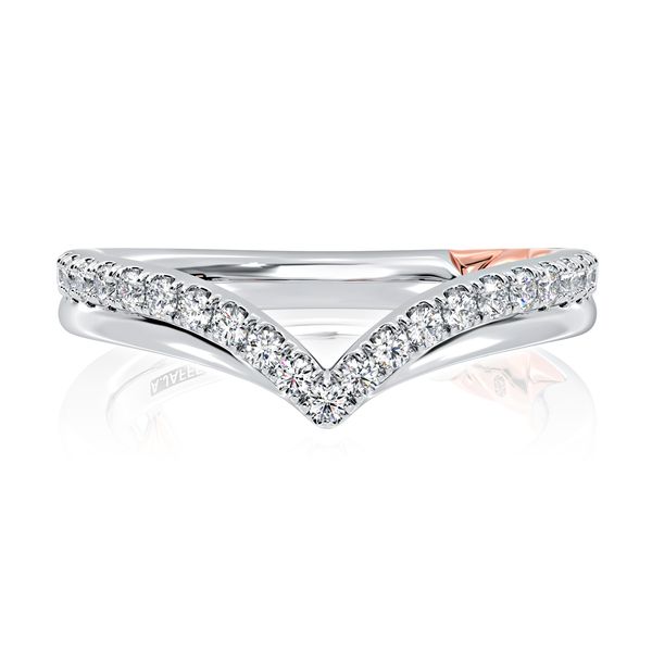 Intricate Double Row Curved Diamond Wedding Band Image 2 Baxter's Fine Jewelry Warwick, RI
