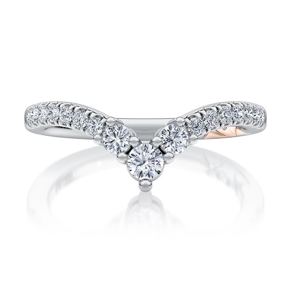 Delicate Halfway V- Shaped Diamond Wedding Band Image 2 Sather's Leading Jewelers Fort Collins, CO