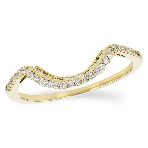 Gold Fine Diamond Wedding Band, Ladies Ring