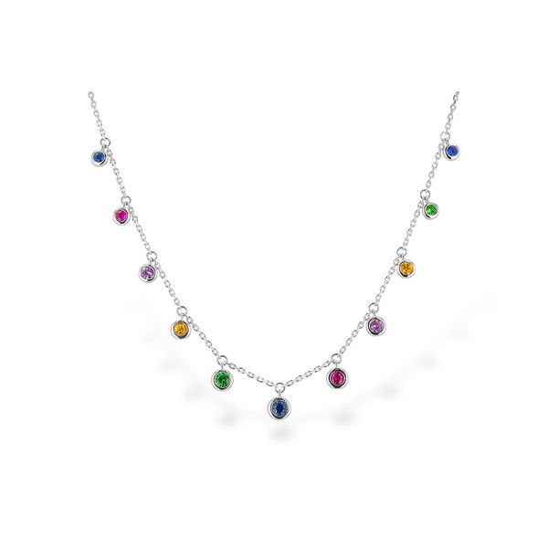 Allison Kaufman 14K gold multi-gemstone necklace
