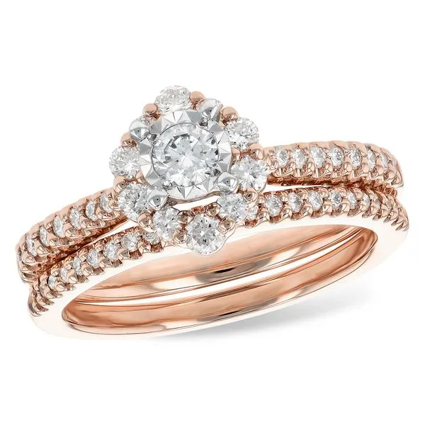 14KT Gold Two-Piece Wedding Set L328-02919-14KR D'Errico Jewelry