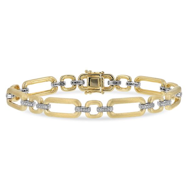 14K yellow gold diamond link bracelet