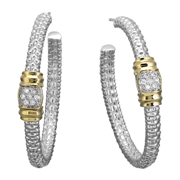 Vahan Nuvo Sterling Silver & Yellow Gold Diamond Earrings Acori Diamonds & Design Friendswood, TX
