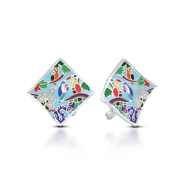 tropical-rainforest-earrings Image 2 George Press Jewelers Livingston, NJ