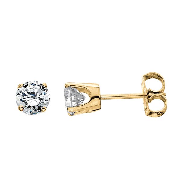 14K Round Diamond Earrings David Mann, Jeweler Geneseo, NY
