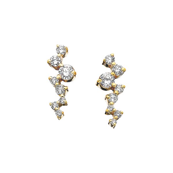 14K Yellow Cascading Diamond Earrings David Mann, Jeweler Geneseo, NY